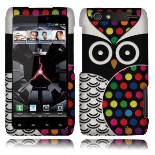 Motorola Droid Razr Maxx XT913 Black Owl Textured Hard Cover Cell Phones & Accessories