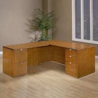 OSP Furniture Kenwood L Shaped Executive Desk with Straight Front KENTYP9