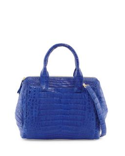 Medium Crocodile Zip Tote Bag, Cobalt   Nancy Gonzalez