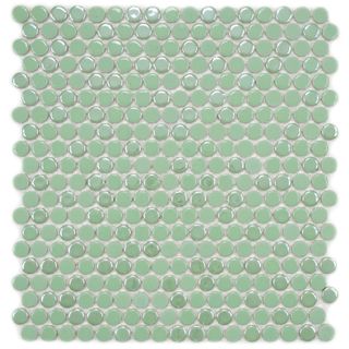 Somertile 11.25x12 in Posh Penny Round Capri Porcelain Mosaic Tile (pack Of 10)