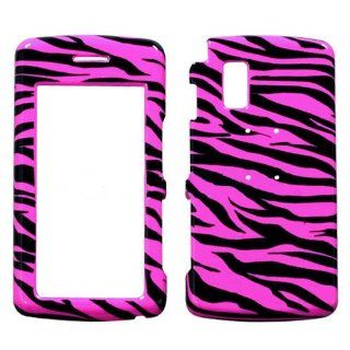 Hard Plastic Snap on Cover Fits LG CU920 CU915 VU Zebra Skin Black/Hot Pink AT&T Cell Phones & Accessories