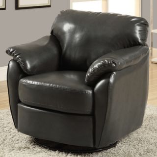 Monarch Specialties Inc. Leather Look Swivel Lounge Chair I 806 Color Charco