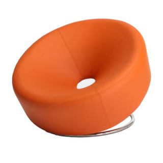 Home Loft Concept Dion Leather Modern Round Chair NFN1485 Color Orange