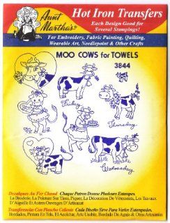 Aunt Martha's Hot Iron Transfers #3844 Moo Cows for Towels