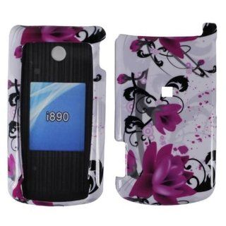 Compatible with Motorola i890 Design Cover   Purple Lily Cell Phones & Accessories