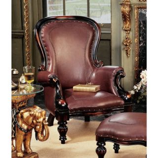 Design Toscano Victorian Rococo Wing Chair AF71118 Ottoman Included No