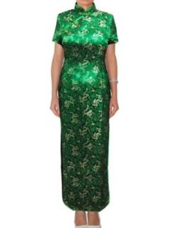 Green Qipao Dress of the Golden Chinese Dragon