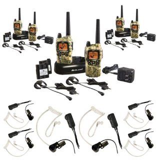 Midland GXT895VP4 42 Channel Camo GMRS Two way Radio w/ 3 Pairs of Radio & Transparent Headsets  Frs Two Way Radios 