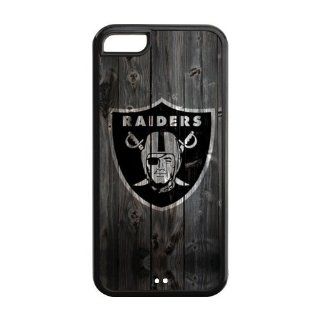 iPhone 5C Case   Wood Look NFL Oakland Raiders TPU Cases Accessories for Apple iPhone 5C (Cheap IPhone5) Cell Phones & Accessories