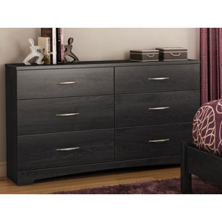 South Shore Step One 6 Drawer Double Dresser 3107010/3160010 Finish Grey Oak