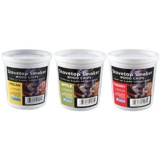 Wood Smoking Chips   Pecan, Apple, and Cherry Wood Chips for Smokers   Set of 3 Resealable Pints  Camerons Pecan Apple Cherry Wood Smoking Chips  Patio, Lawn & Garden