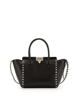 Rockstud Shopper Tote Bag, Black   Valentino