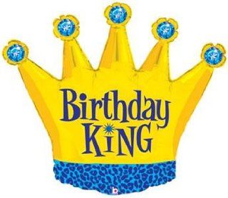 Single Source Party Supplies   30" Birthday King Crown Shape Mylar Foil Balloon Toys & Games