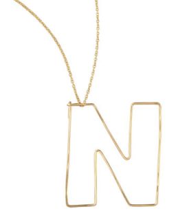 Letter Pendant Necklace, N   GaugeNYC