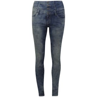 Glamorous Womens High Waisted Jeans   Mid Blue      Clothing