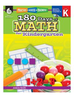 Practice, Assess, Diagnose 180 Days Of Math For Kindergarten by Teacher Created Materials
