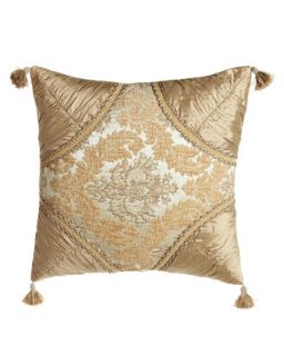 Florentine Brocade Pillow with Silk Dupioni Corners, 20Sq.   Dian Austin