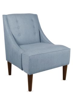Swoop Arm Chair with Buttons in Denim Light Blue by Platinum Collection by SF Designs