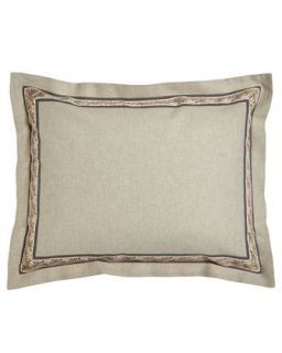 Standard Gray Sham with Ribbon Border   Eastern Accents