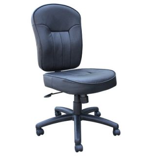 Boss Office Products Leather Mid Back Armless Chair B1560 Arms Not Included