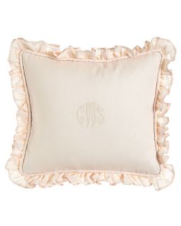 Ruffled Pink Pillow w/ Monogram, 15 x 17   Sweet Dreams