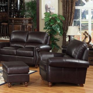 Lazzaro Leather Arm Chair and Ottoman 1079 10 3327