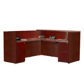 Mayline Luminary Reception Station with Return and 2 File Pedestals RSRBBC / 