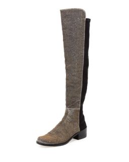 Reserve Narrow Stretch Metallic Over the Knee Boot, Pyrite Nocturn   Stuart