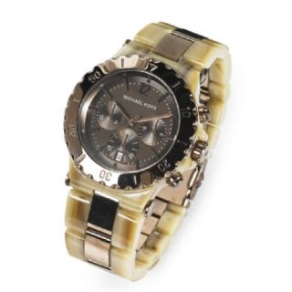 Michael Kors Womens Espresso And Acrylic Watch      Clothing