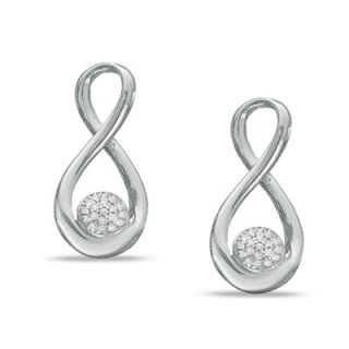 10 CT. T.W. Diamond Infinity Earrings in Sterling Silver   Zales