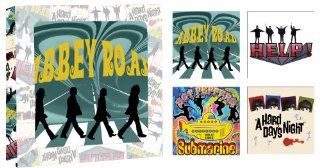 Silver Buffalo XX0354BE1 British Invasion 4 Inch Glass Coasters, Multi Color, Set of 4   Beatles Drink Coaster