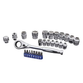 Kobalt 27 Piece Standard 1/4 in and 3/8 in Drive Xtreme Access Socket Set