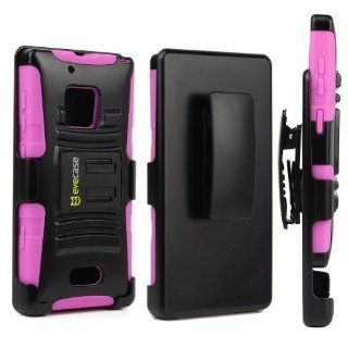 Evecase Rugged Shell Stand Case and Holster Combo for Nokia Lumia 928   Hot Pink (Verizon Version Compatible) Cell Phones & Accessories