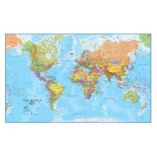 World MegaMap Laminated Wall Map   77W x 47H in. 