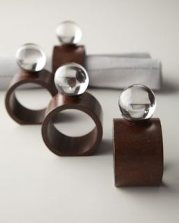 Four Clear Ball Napkin Rings