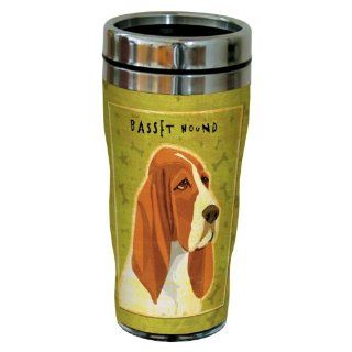Tree Free Greetings sg24059 Basset Hound by John W. Golden 16 Ounce Sip 'N Go Stainless Steel Lined Travel Tumbler Kitchen & Dining
