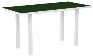 Euro Counter Table Top Finish Green, Frame Finish Textured White Patio, Lawn & Garden