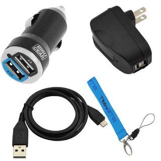 BIRUGEAR 2 Port USB Car Adapter + Travel Wall Charger + Micro USB Sync/ Charge Data Cable + Wrist Strap Lanyard for Nokia Lumia Icon (929), Lumia 1520, Lumia 1020 and more Cell Phones & Accessories
