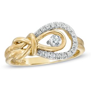 CT. T.W. Everlon™ Diamond Knot Ring in 10K Gold   Zales