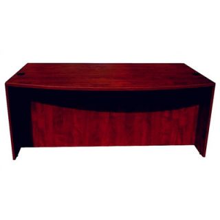 Boss Office Products Wood Bow Front Executive Desk Shell N189 C / N189 M Fini
