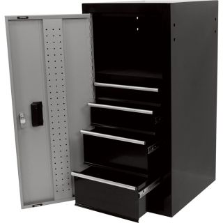 Homak SE Series 41in. 4-Drawer Side Locker — Black, 16in.W x 18in.D x 34in.H, Model# BG08041042  Tool Chests