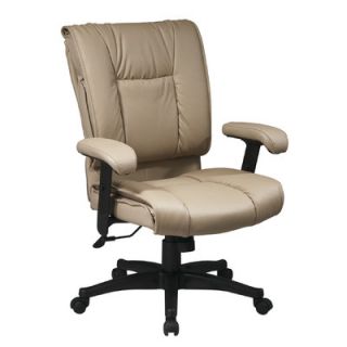 Office Star Deluxe Mid Back Leather Executive Chair EX9381 Leather Tan