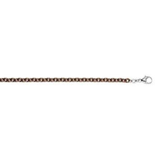 Stainless Steel 3.8mm Oval Brown Cable Chain Necklace 30 In   JewelryWeb Jewelry