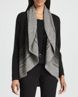 Super Soft Ombre Striped Cardigan   Eileen Fisher