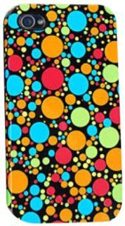 Cell Armor IPHONE4G PC JELLY TP904 Hybrid Jelly Case for iPhone 4/4S   Retail Packaging   Multi Colored Dots Cell Phones & Accessories