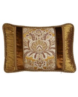 Brocade Pillow with Shirred Silk Sides & Velvet Insets, 14 x 20   Dian Austin