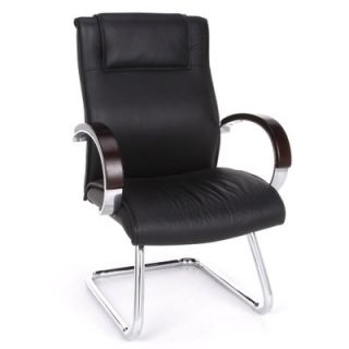 OFM Leather Chair with Sled Base 565 L Finish Mahogany