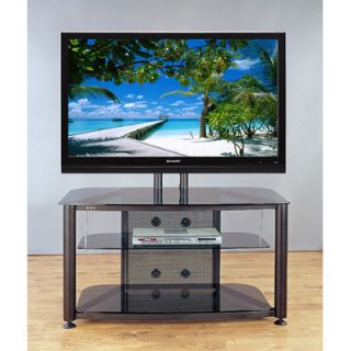 VTI Flat Panel TV Cart 43 TV Stand RFR403 Series Frame Black, Glass Color 