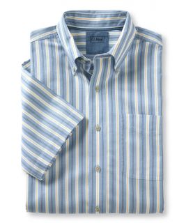 Easy Care Chambray Sport Shirt, Traditional Fit Short Sleeve Stripe