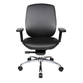 At The Office 1 Series Mid Back Leather Office Chair with Pivot Armrests 1M B